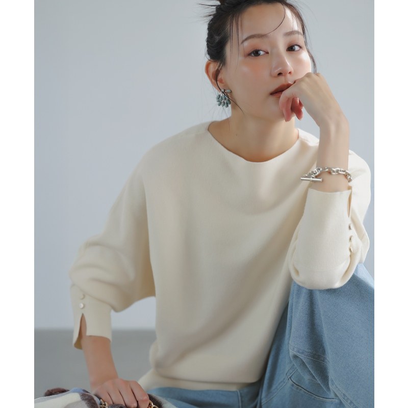 ANYSIS温柔气质甜美CICA修护工艺美型插肩袖针织衫女ONWARD