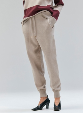 BEIGE，高智感时尚适宜设计可水洗TAFT棉质羊绒阔腿裤女ONWARD