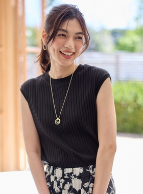 anyFAM时尚可机洗接触凉感UV防护渍罗纹无袖套头衫女ONWARD