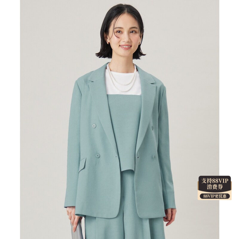 自由区可搭配套装触感凉爽可洗亚麻感合西装外套女ONWARD