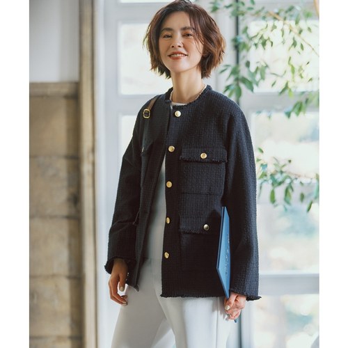 UNFILO时尚气质适宜温柔粗花呢上衣外套女ONWARD