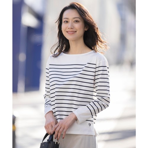 J.PRESS 可水洗简约气质条纹休闲适宜长袖T恤女日系轻奢ONWARD