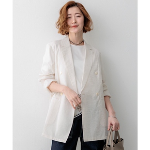 23区感见上爱同款 尼龙棉混纺绉纱双层夹克外套女ONWARD