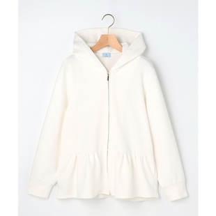 组曲优雅感简约适宜马海毛触感内里抓绒连帽衫 女ONWARD