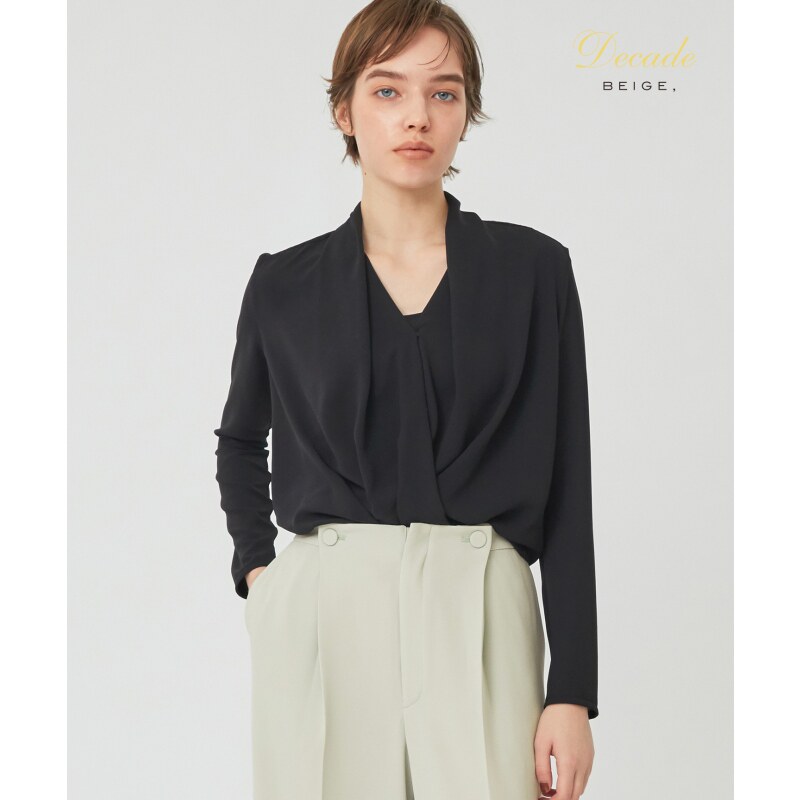BEIGE, OLIVE时尚气质设计感长袖衬衣衬衫女