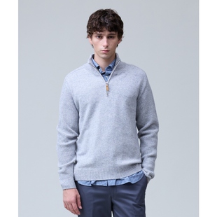 J.PRESS休闲适宜羊驼羔羊毛半开领拉链针织衫 ONWARD 毛衣男士