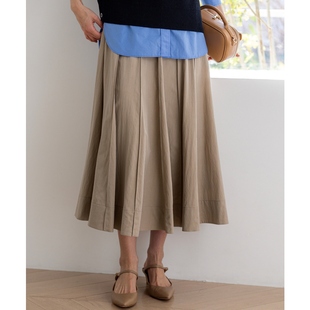 23区时尚简约气质FUDGE杂志刊登哑光轻质塔夫绸喇叭裙