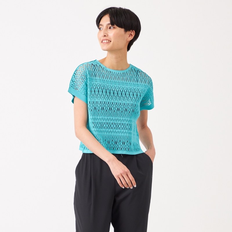 Chacott BALANCE无缝针织蕾丝风针织T恤女ONWARD