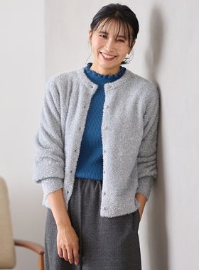 anyFAM适宜简约气质可手洗闪光针织开衫女ONWARD