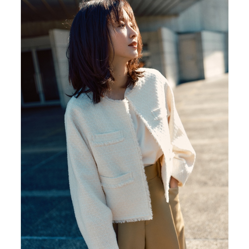 23区VERY联名款感小香风短款外套女日本限定日系轻奢ONWARD