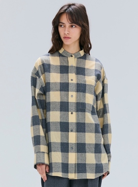 BEIGE，高智感时尚适宜设计HOBBS羊毛格纹罩衫女ONWARD