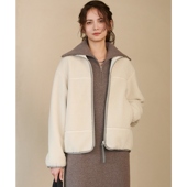 23区SLOW系列时尚 简约适宜优雅环保人造毛短夹克外套女ONWARD