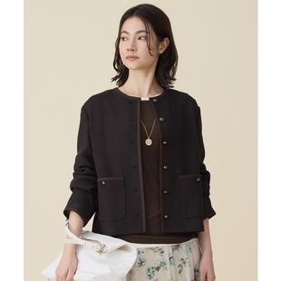 自由区气质时尚 优雅感浅色鱼骨纹夹克外套女ONWARD