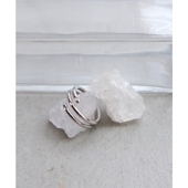 Tiaclasse设计感带钻几何戒指银色金色日系轻奢onward