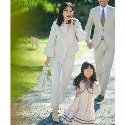 組曲 NAVY日系优雅气质通勤花边袖设计无领上衣外套女日系轻奢