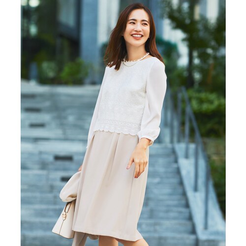 any SiS 可手洗日系甜美穿搭精美气质假两件连衣裙女日系轻奢