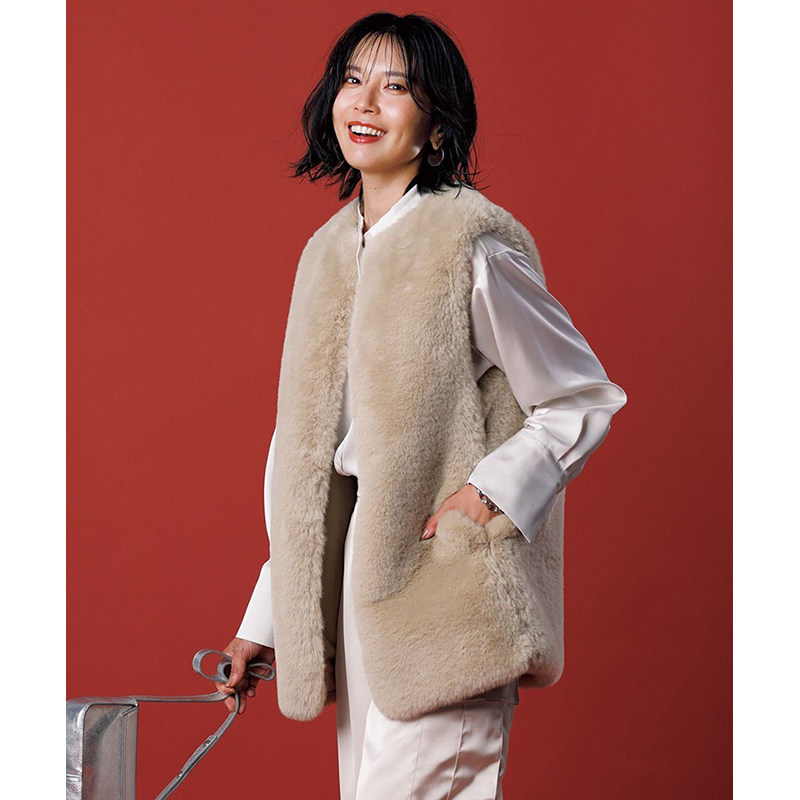 UNFILO环保毛皮气质适宜时尚马甲女ONWARD