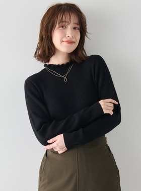 any FAM可机洗保暖针织荷叶边套头衫毛衣女ONWARD