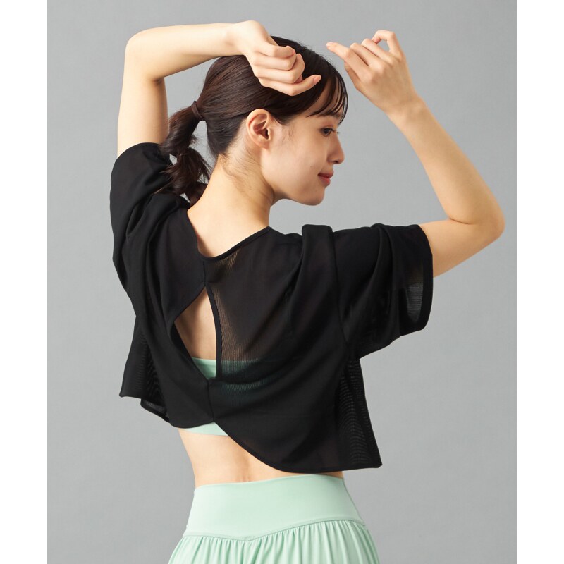 Chacott BALANCE舞蹈瑜伽休闲练功服透明罗纹背心T恤女ONWRD