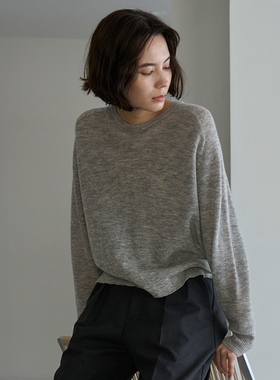 UNFILO轻量可洗羊驼毛圆领衫女ONWARD