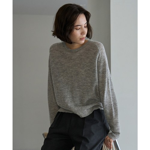 UNFILO轻量可洗羊驼毛圆领衫女ONWARD