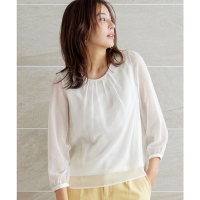 Tiaclasse可洗涤多比雪纺珍珠设计感时尚衬衫女ONWARD