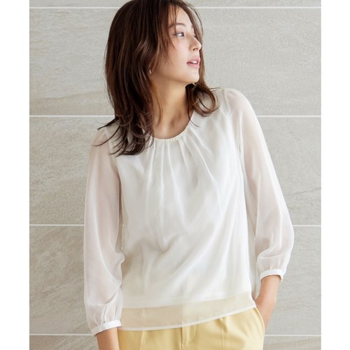 Tiaclasse可洗涤多比雪纺珍珠设计感时尚衬衫女ONWARD