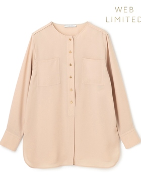 BEIGE，气质时尚小众通勤可洗涤CLARION金扣圆领衬衫女ONWARD