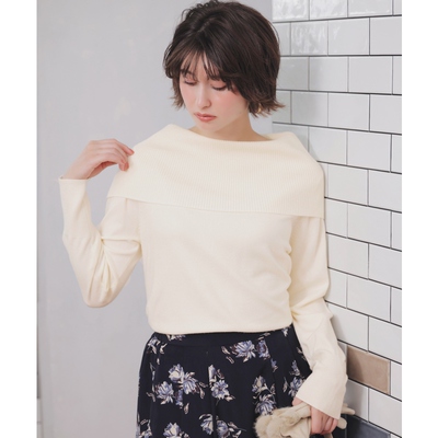 ANY SIS温柔气质减龄优雅官网限定露肩针织衫女ONWARD
