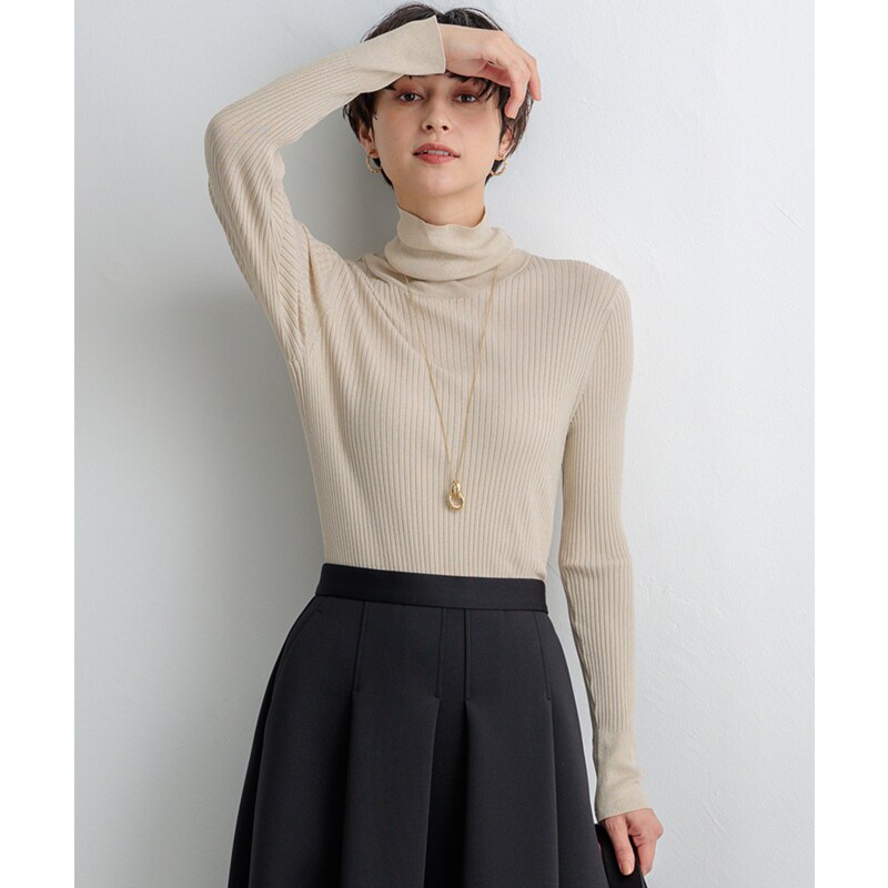 23区可洗透明亮片高领针织衫女ONWARD秋冬新品