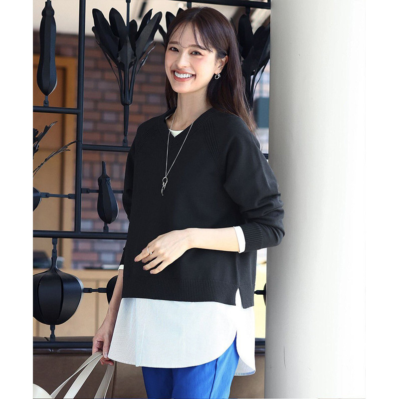 【Tiaclasse】【可洗】日系时尚简约女士V领显瘦针织衫毛衣