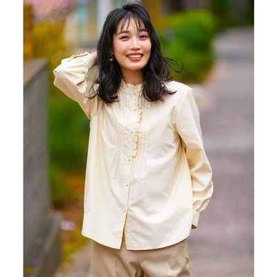 ANY SIS温柔气质甜美清新褶饰立领衬衫女ONWARD