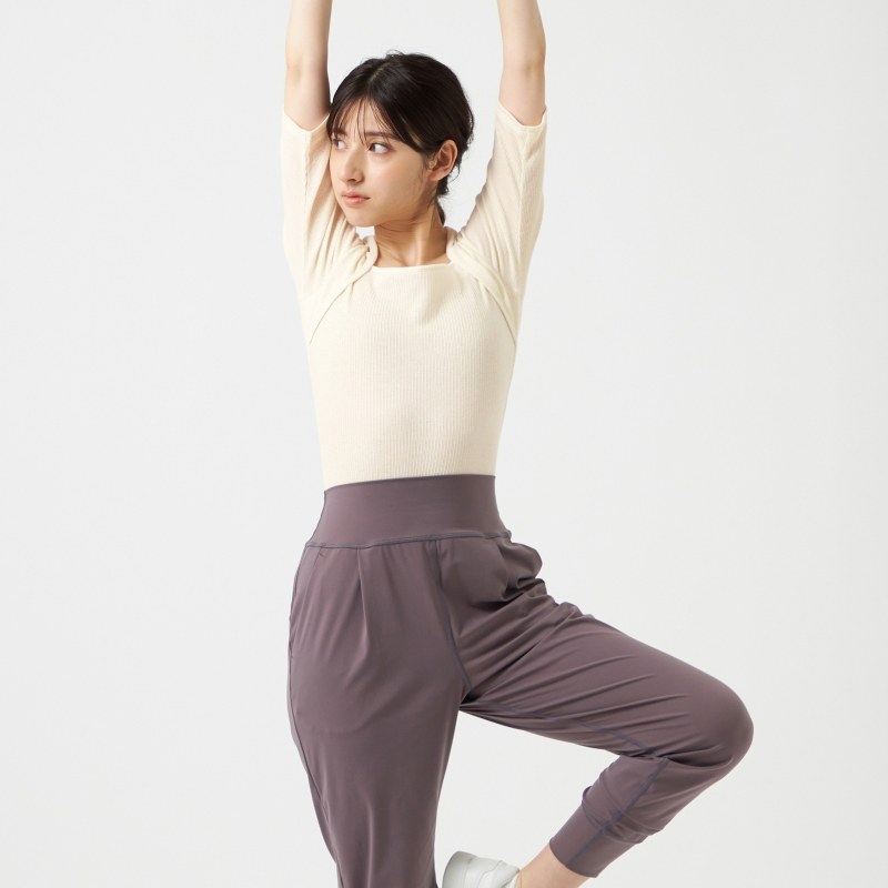 Chacott BALANCE温柔气质袖套拼接罗纹T恤女ONWARD