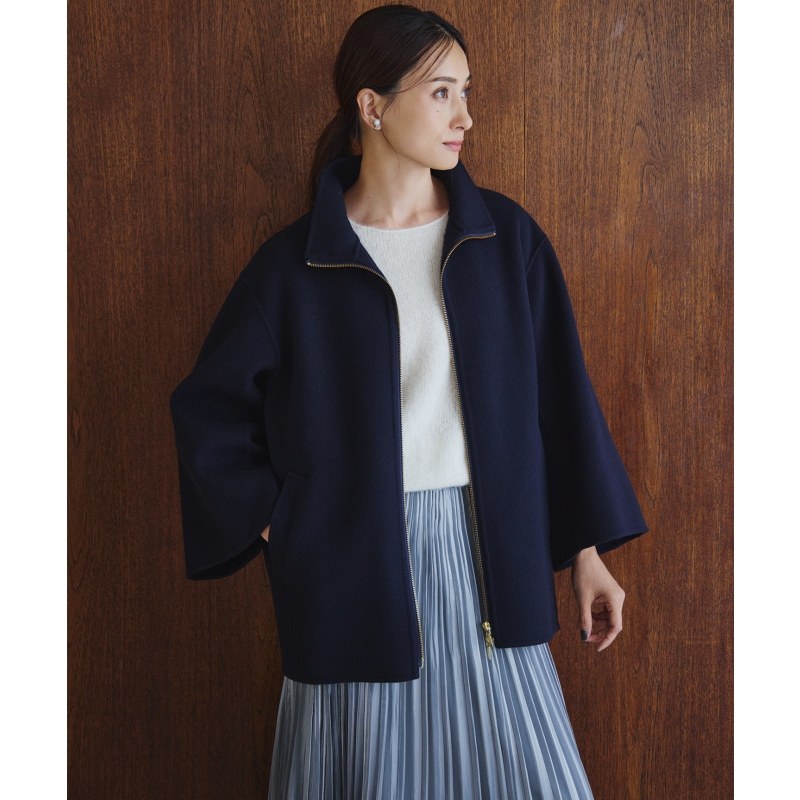 23区时尚气质适宜羊毛拼接立领大衣女ONWARD秋冬新品