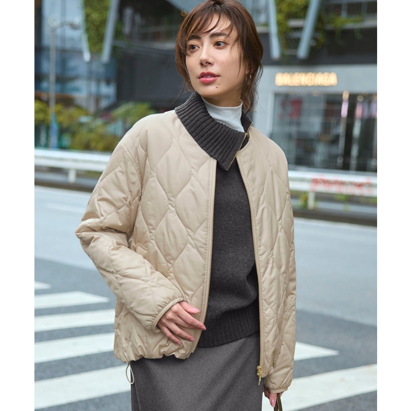23区优雅气质感防水加工中棉填充紧凑型外套女ONWARD