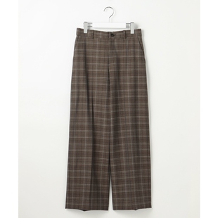 自由区简约时尚 女ONWARD 优雅适宜可水洗TR平纹绒里毛格纹宽松裤