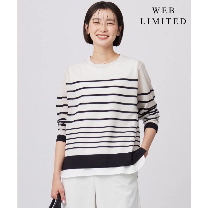 J.PRESS时尚休闲适宜简约闪光条纹针织套头衫女ONWARD