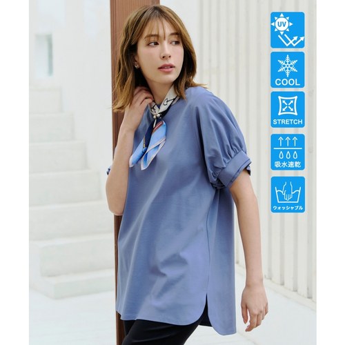 Tiaclasse日系设计UV防护接触冷感蓬蓬袖T恤连衣裙女ONWARD秋冬