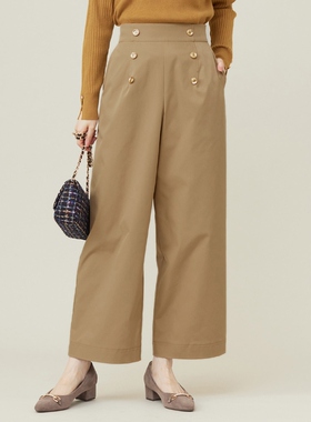 any SiS可洗海细节设计感修身休闲宽松裤女ONWARD