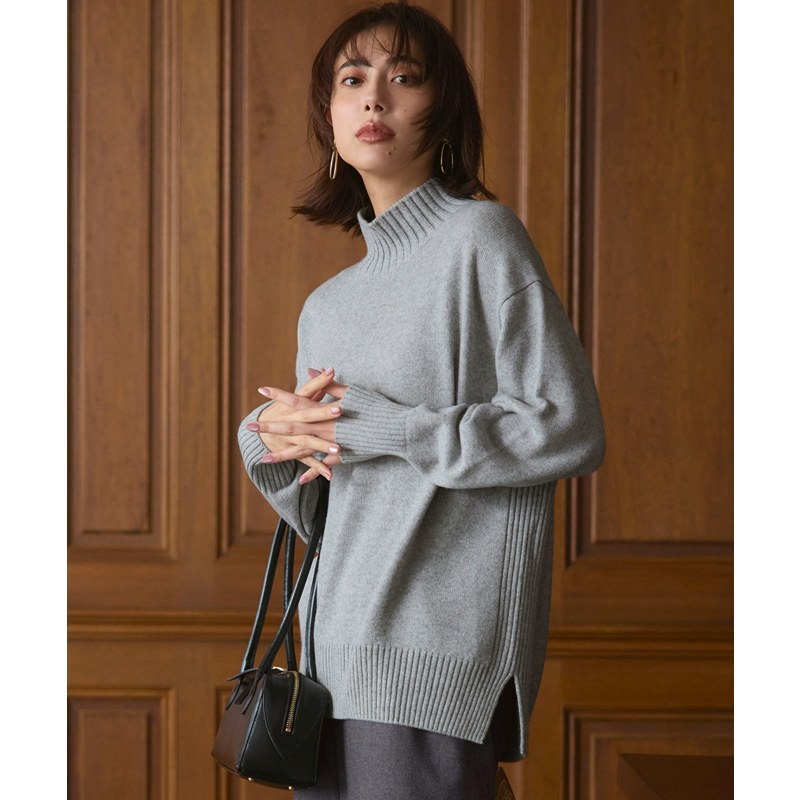 23区优雅气质感可水洗羊绒混纺高领针织衫女ONWARD