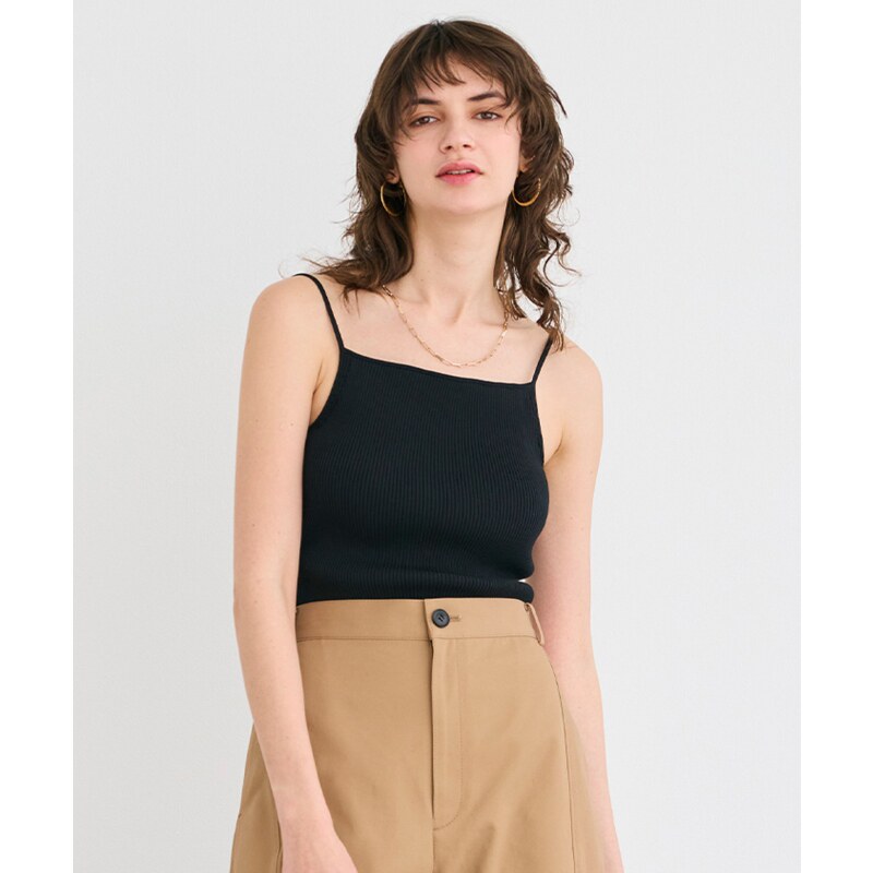 BEIGE，时尚优雅穿搭SENNA内衬杯配有的罗纹针织吊带衫女ONWARD