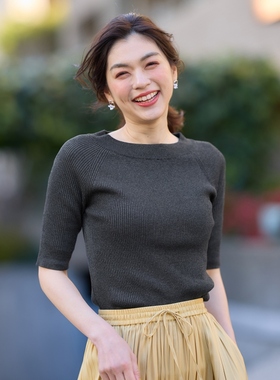 any FAM日系清新甜美适宜可机洗亮片针织衫女ONWARD秋冬新品