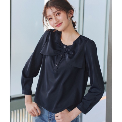 Tiaclasse温柔清新减龄气质缎带风格衬衫女ONWARD