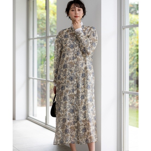 23区Erica系列优雅气质细棉布佩斯利印花衬衫连衣裙女ONWARD