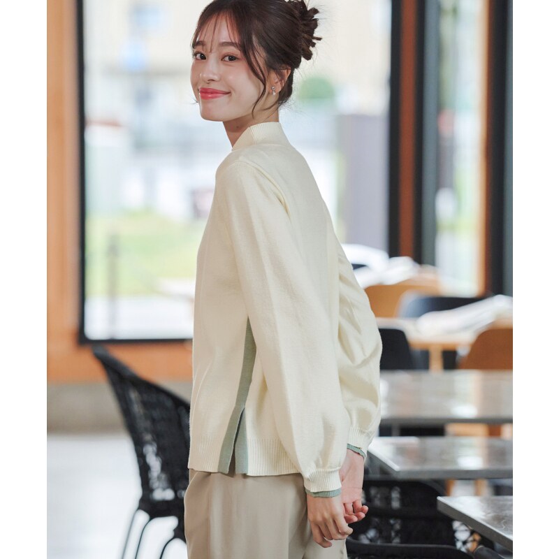 Tiaclasse可洗拼色设计感小众气质针织套头衫女ONWARD