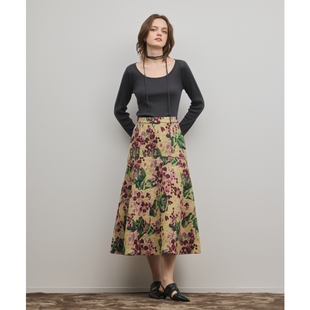 GRACE 休闲气质花卉提花喇叭裙女ONWARD CONTINENTAL时尚