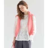 23区时尚 优雅感适宜植物图案剪花提花佩普伦衬衫 女ONWARD