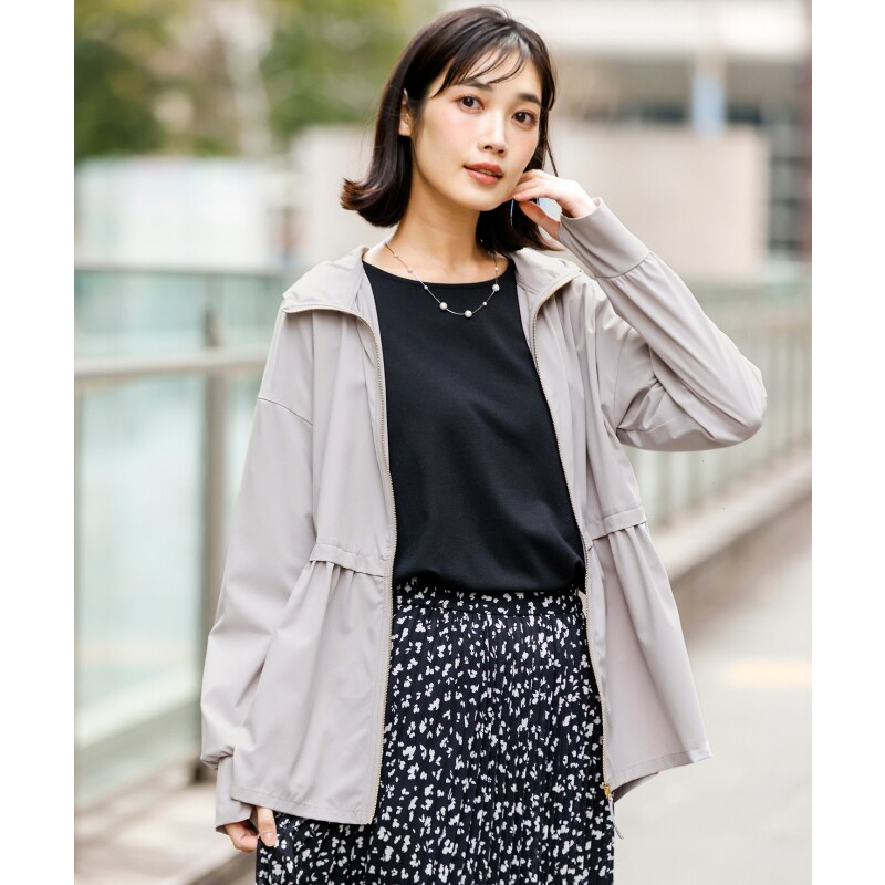 ANYSIS温柔甜美清新防晒薄款短外套拉链连帽衫女ONWARD