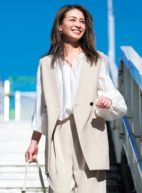 UNFILO新款女士西装马甲日系轻奢可手洗休闲背心JKUMCM0703