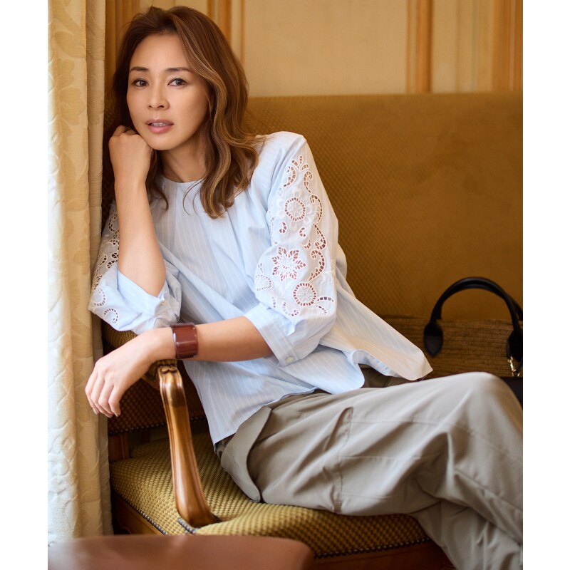 自由区优雅气质感SHIHO女士穿着高支数工装牛仔O日本官网直邮进口